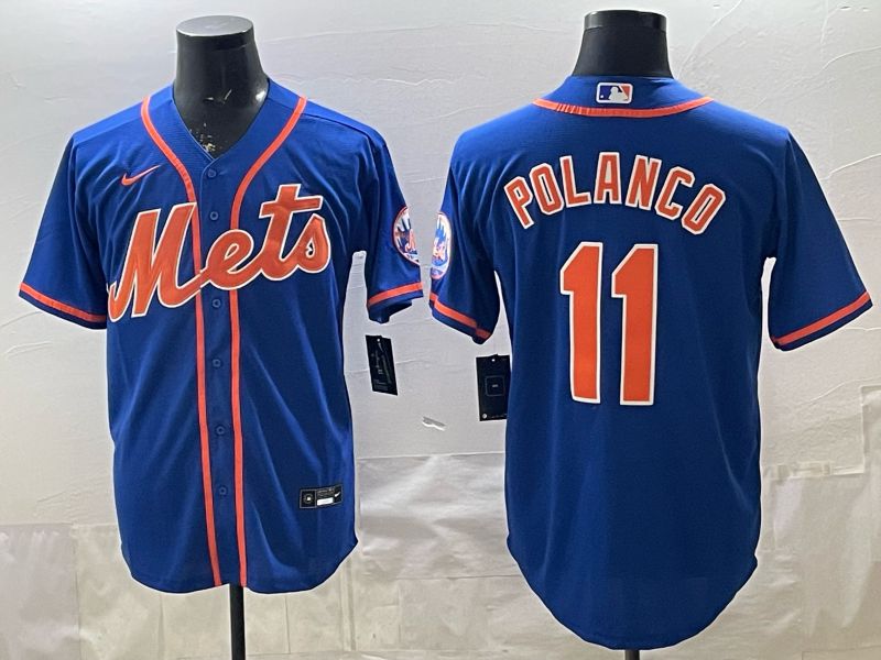 2026 Men Nike New York Mets #11 Polanco Blue Game MLB Jersey 03->->
